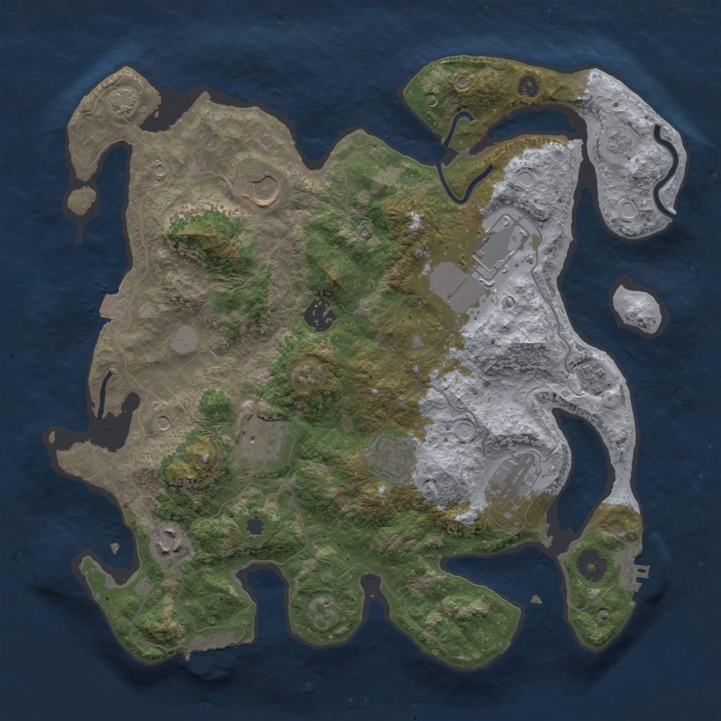 Rust Map: Procedural Map, Size: 3500, Seed: 5846186, 16 Monuments