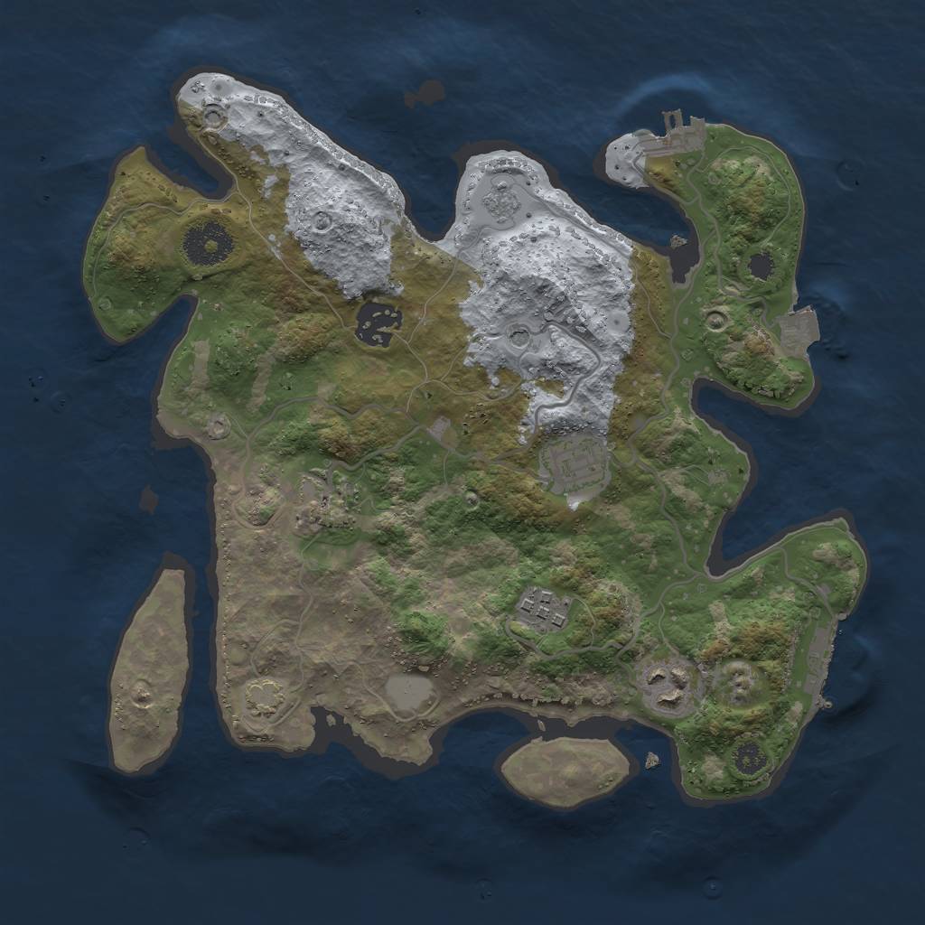 Rust Map: Procedural Map, Size: 3000, Seed: 1153697515, 13 Monuments