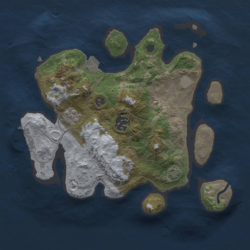 Rust Map: Procedural Map, Size: 2500, Seed: 1700, 8 Monuments