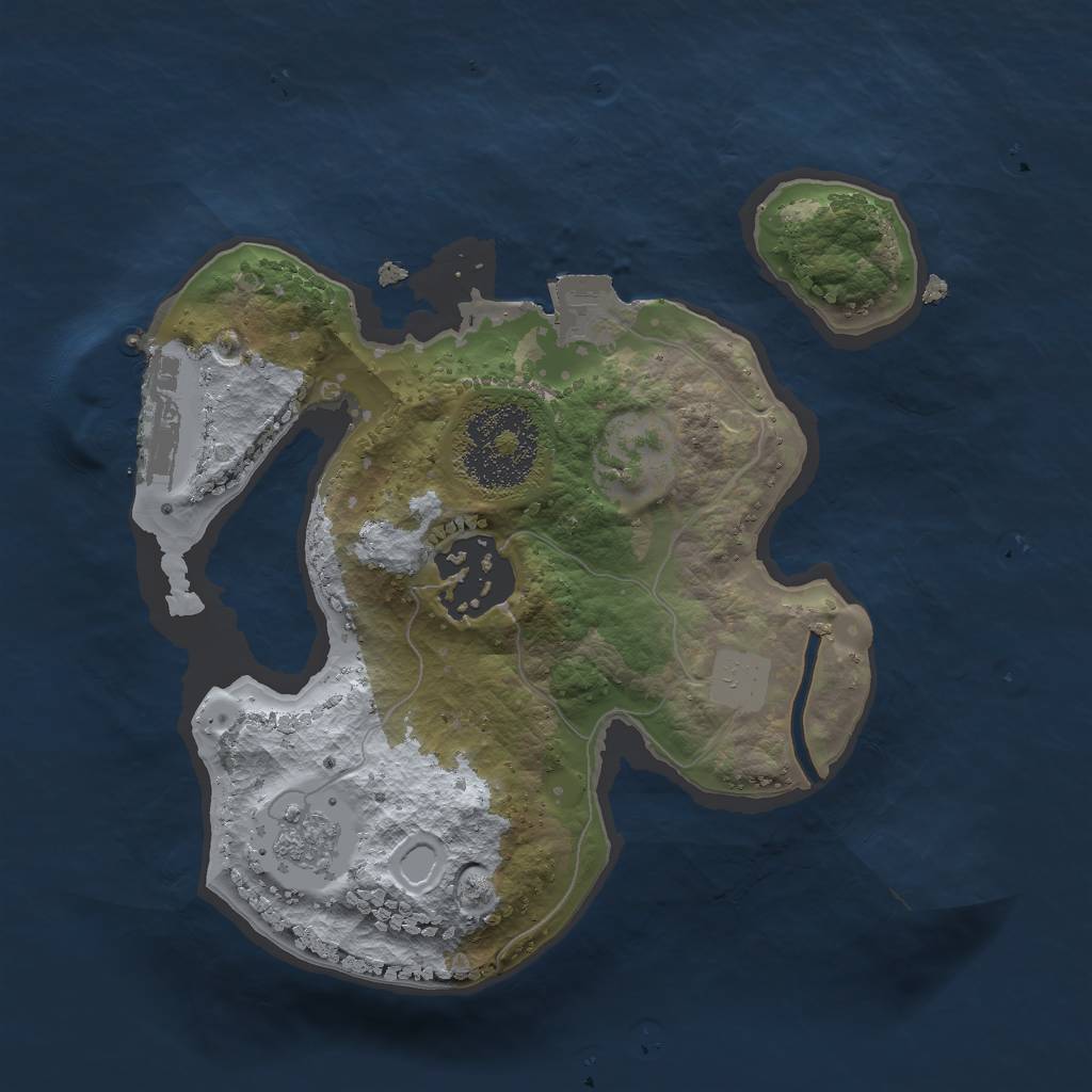 Rust Map: Procedural Map, Size: 2000, Seed: 335017771, 6 Monuments