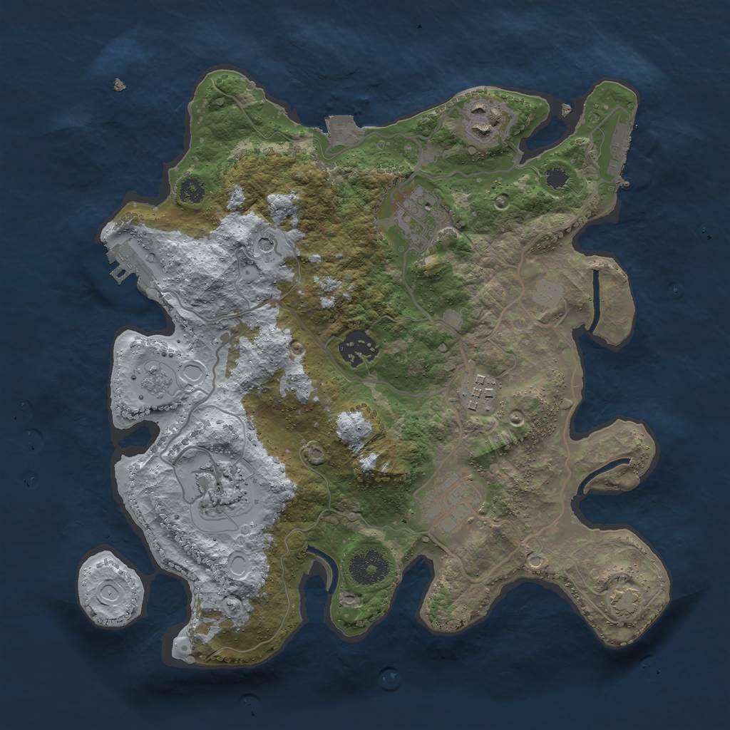 Rust Map: Procedural Map, Size: 3000, Seed: 10826, 14 Monuments