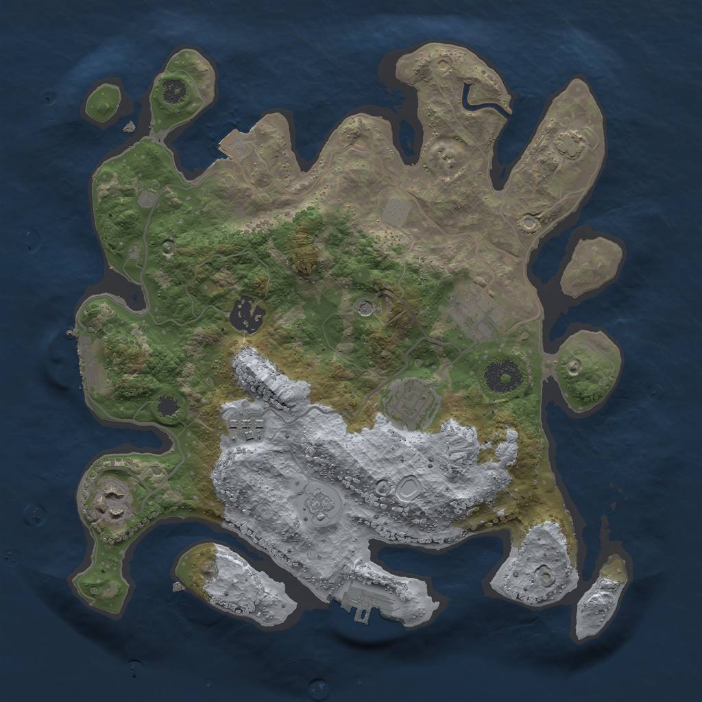 Rust Map: Procedural Map, Size: 3000, Seed: 1524797772, 13 Monuments