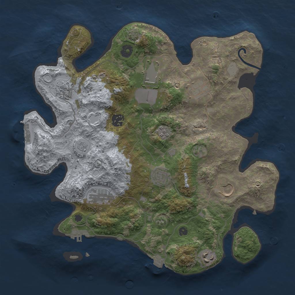 Rust Map: Procedural Map, Size: 3500, Seed: 1472570532, 16 Monuments