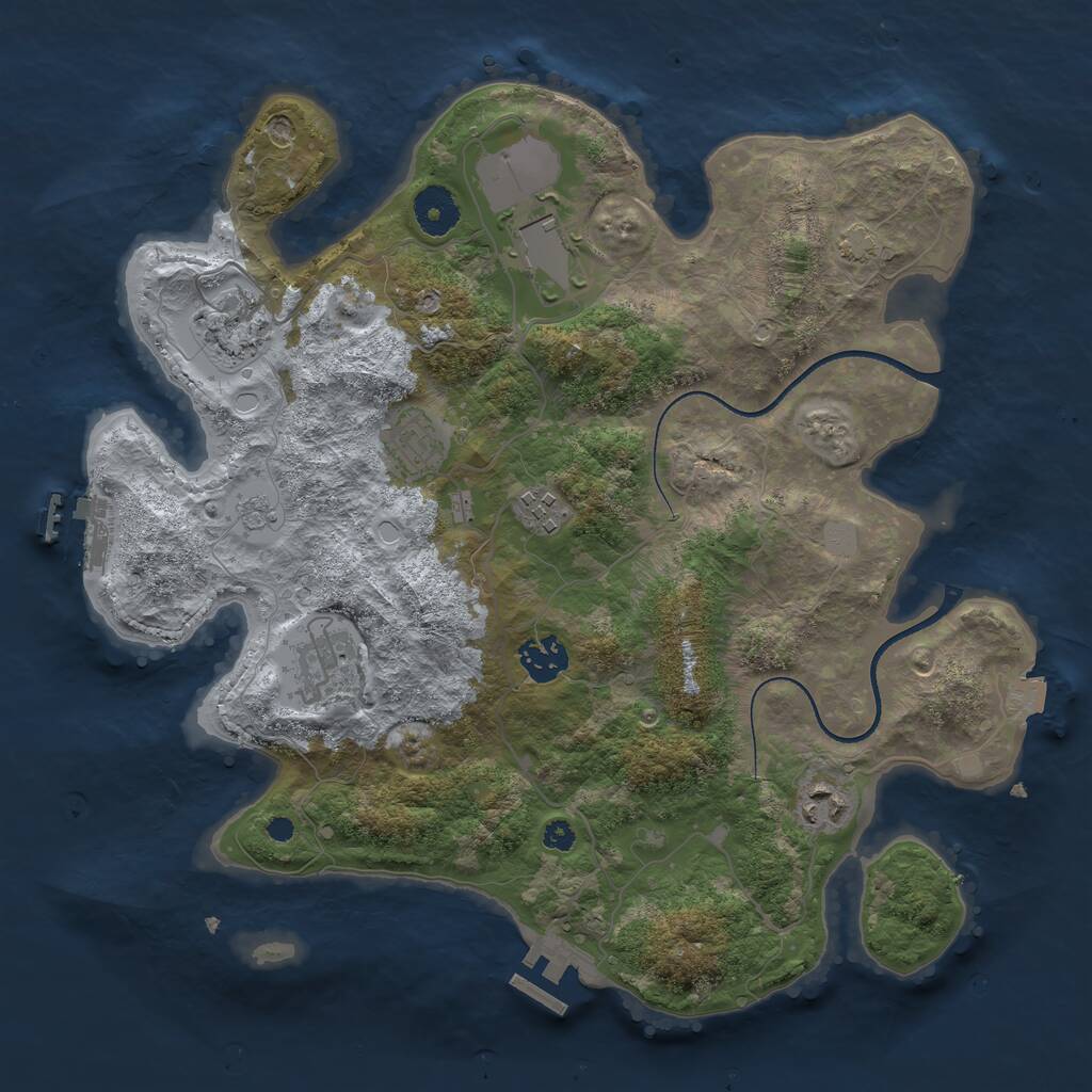 Rust Map: Procedural Map, Size: 3500, Seed: 1472570532, 12 Monuments