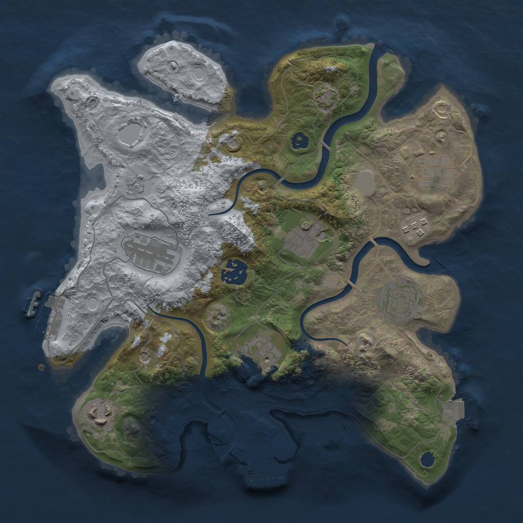 Rust Map: Procedural Map, Size: 3000, Seed: 255588342, 14 Monuments