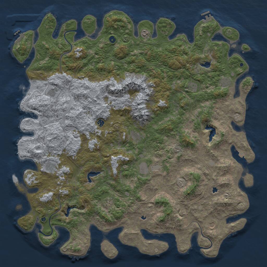 Rust Map: Procedural Map, Size: 6000, Seed: 1311297964, 17 Monuments