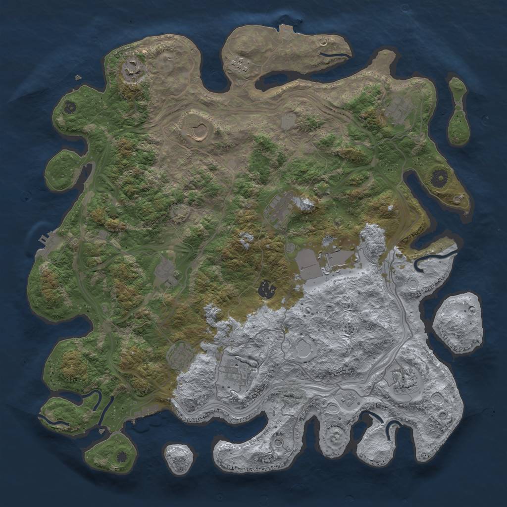Rust Map: Procedural Map, Size: 4300, Seed: 24122023, 19 Monuments
