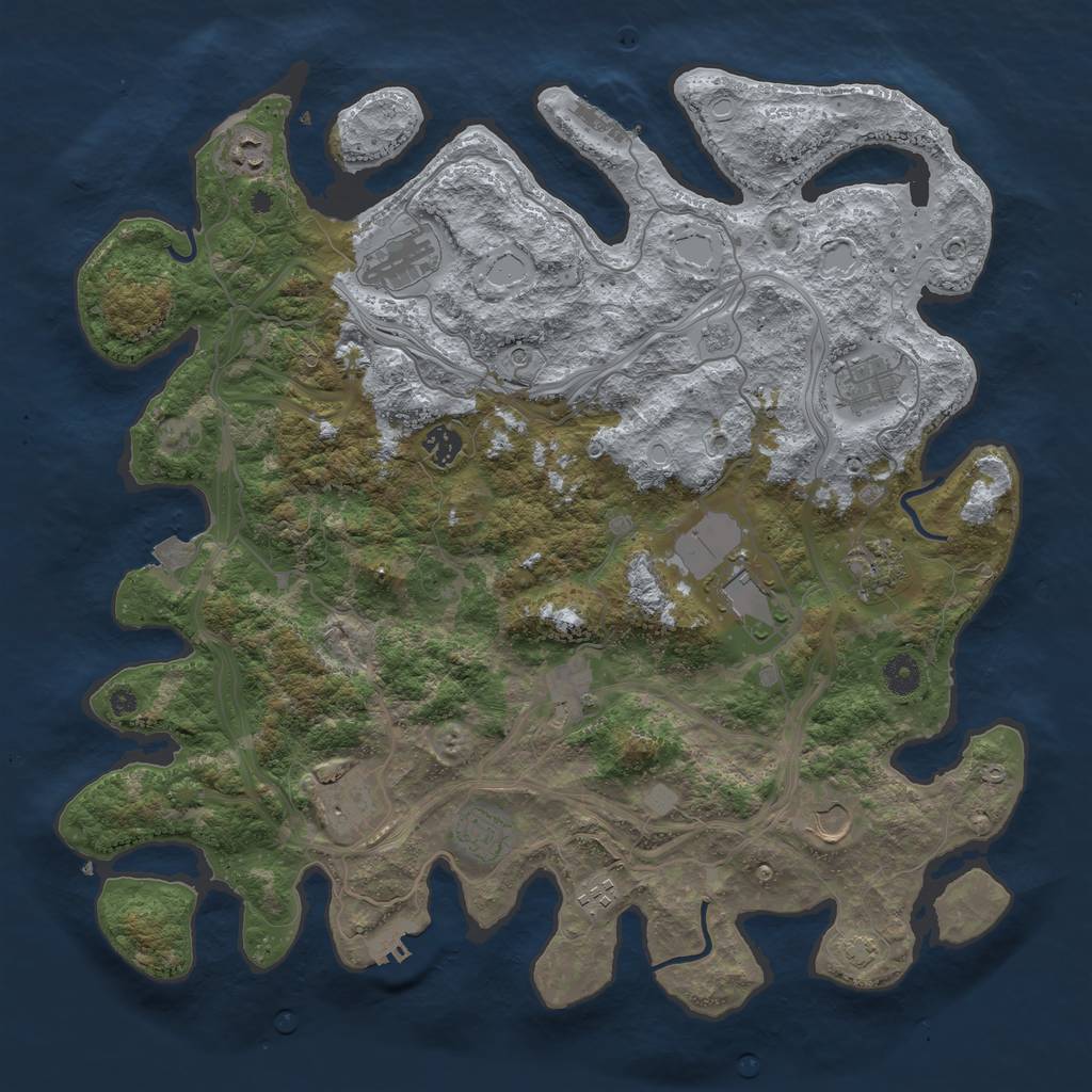 Rust Map: Procedural Map, Size: 4250, Seed: 670968825, 19 Monuments