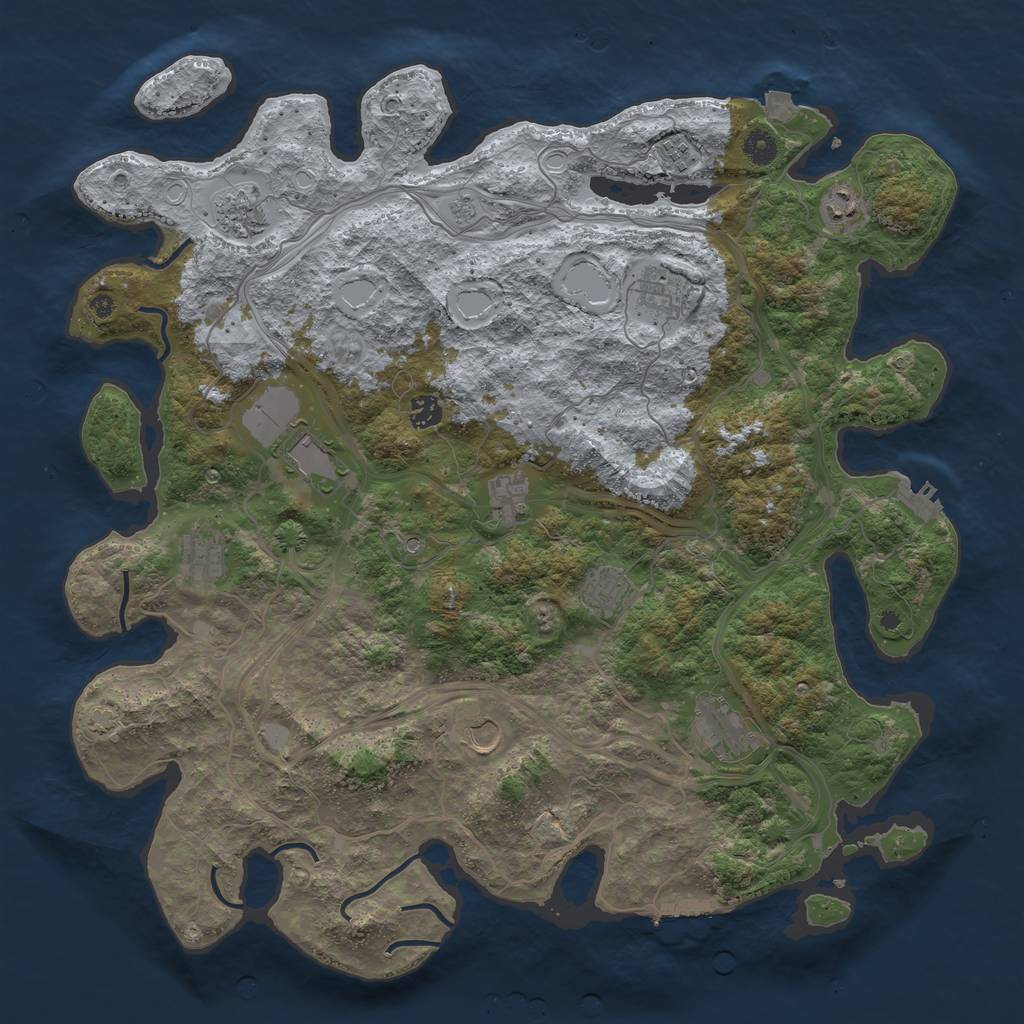 Rust Map: Procedural Map, Size: 4500, Seed: 164167318, 19 Monuments