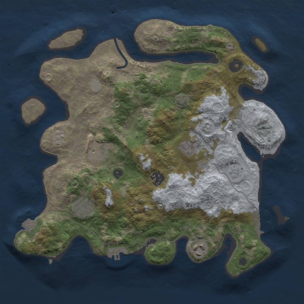 Rust Map: Procedural Map, Size: 3300, Seed: 1685453062, 14 Monuments