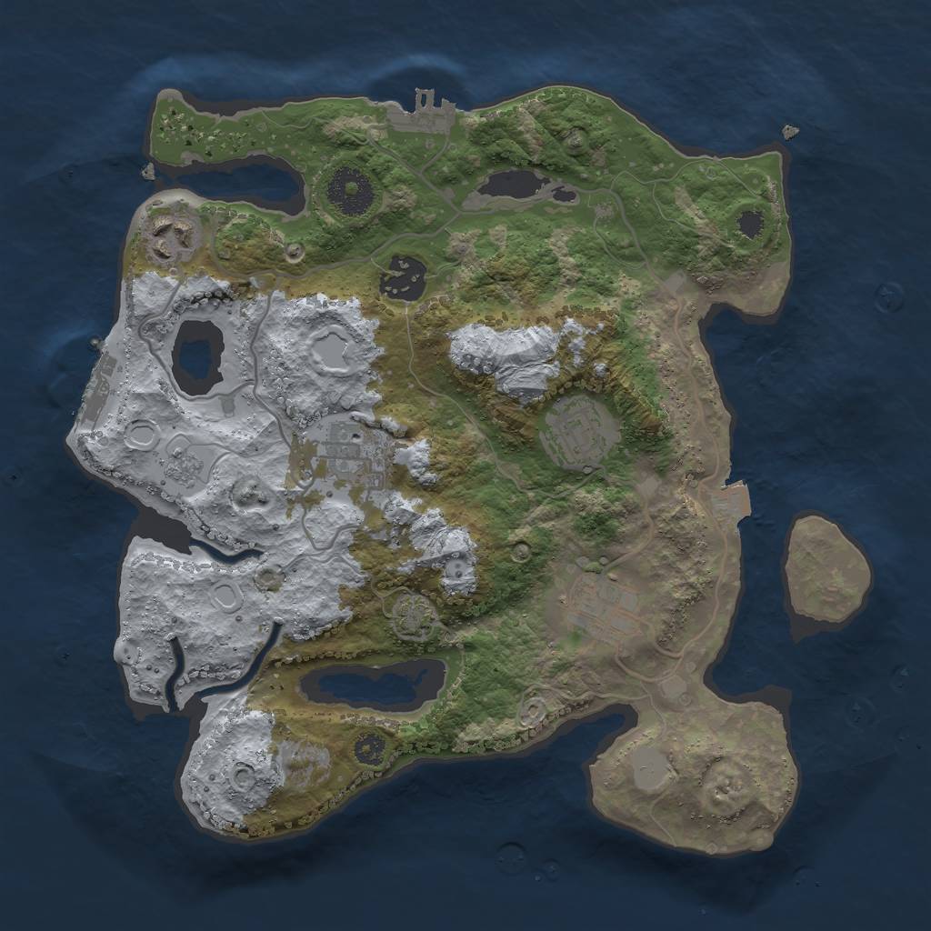 Rust Map: Procedural Map, Size: 3000, Seed: 5364127, 12 Monuments