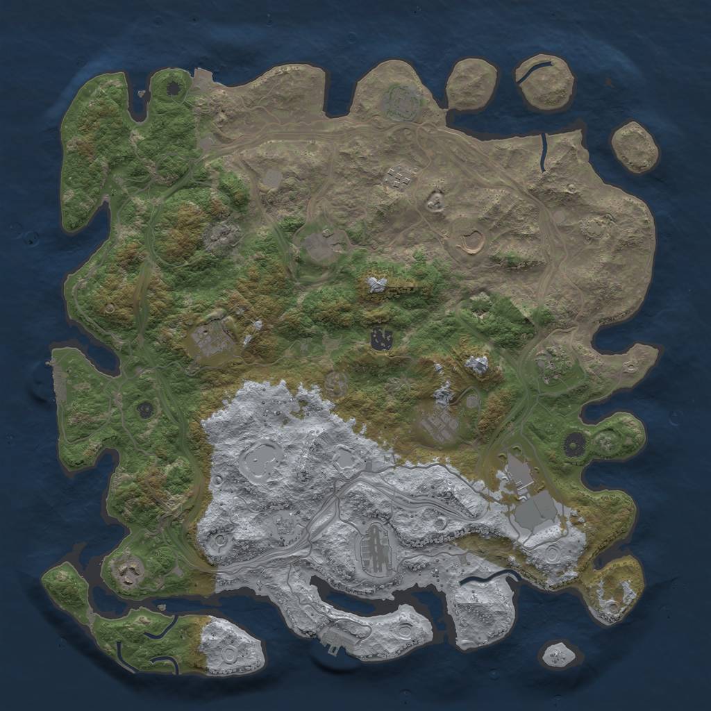 Rust Map: Procedural Map, Size: 4500, Seed: 860189289, 19 Monuments