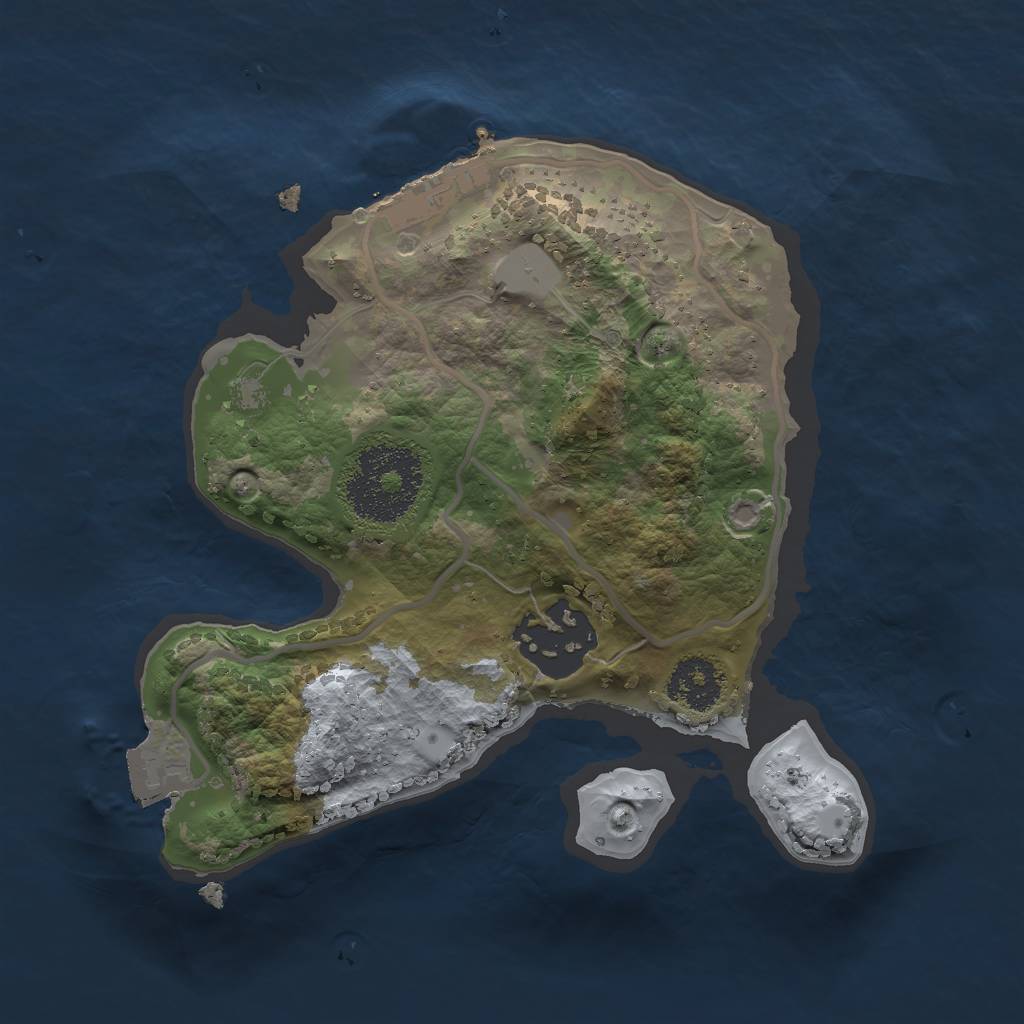 Rust Map: Procedural Map, Size: 2000, Seed: 1191084533, 5 Monuments
