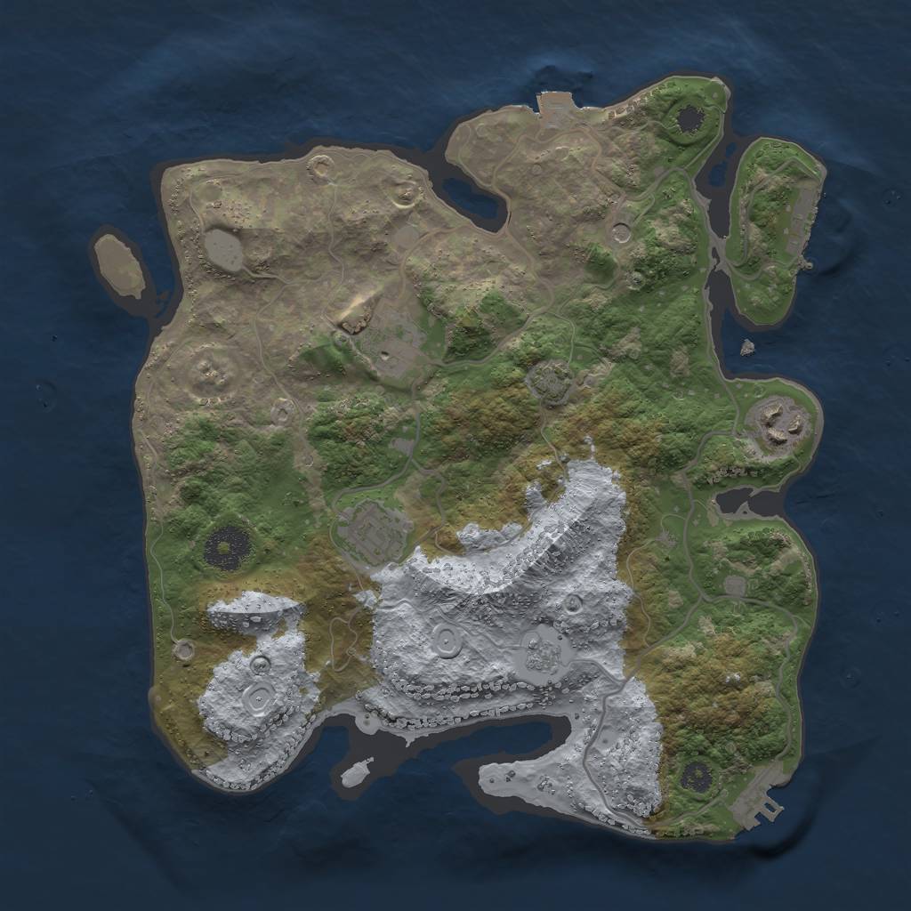 Rust Map: Procedural Map, Size: 3000, Seed: 14132, 11 Monuments