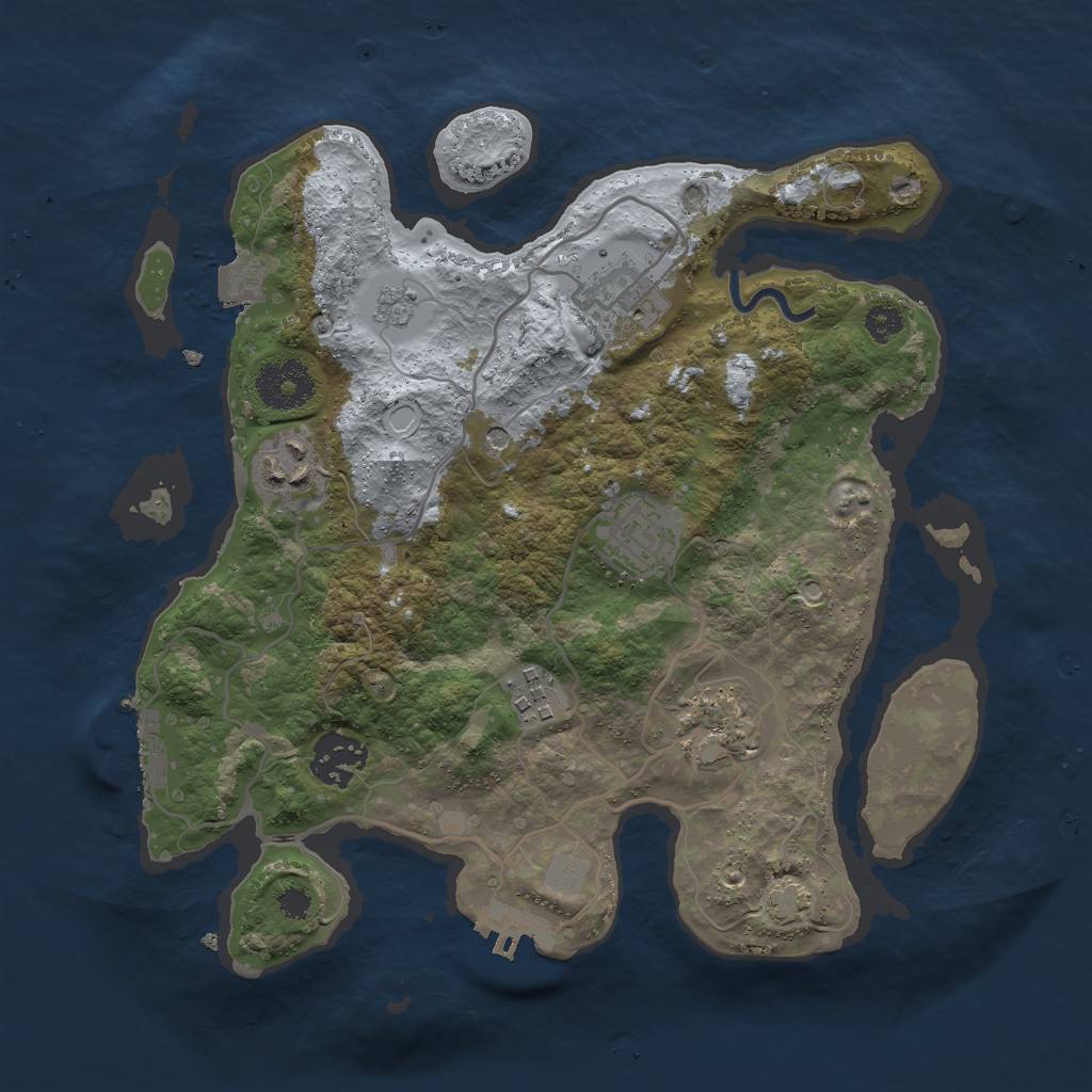 Rust Map: Procedural Map, Size: 3000, Seed: 112909444, 14 Monuments