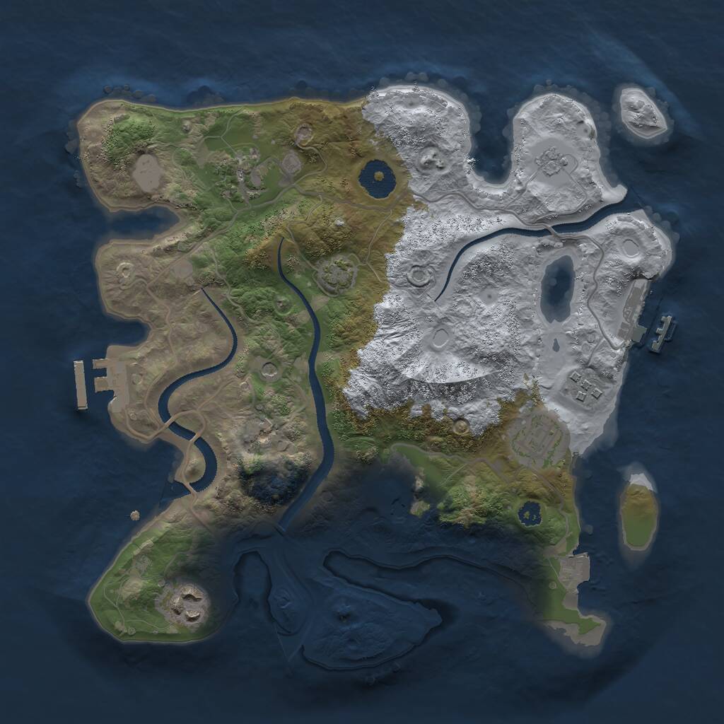 Rust Map: Procedural Map, Size: 3000, Seed: 4326, 11 Monuments