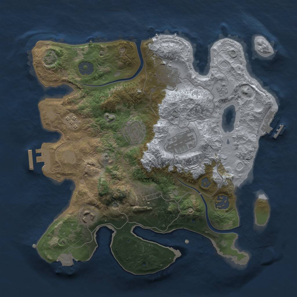 Rust Map: Procedural Map, Size: 3000, Seed: 4326, 13 Monuments