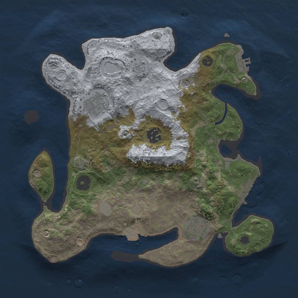 Rust Map: Procedural Map, Size: 3000, Seed: 2462721, 11 Monuments