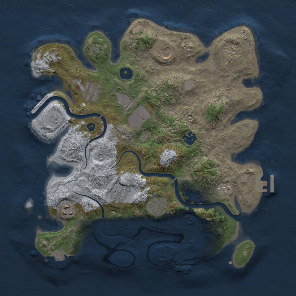 Rust Map: Procedural Map, Size: 3500, Seed: 12342069, 15 Monuments