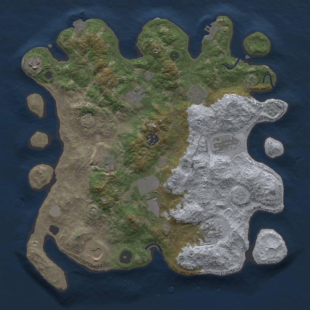 Rust Map: Procedural Map, Size: 3650, Seed: 1768171264, 17 Monuments