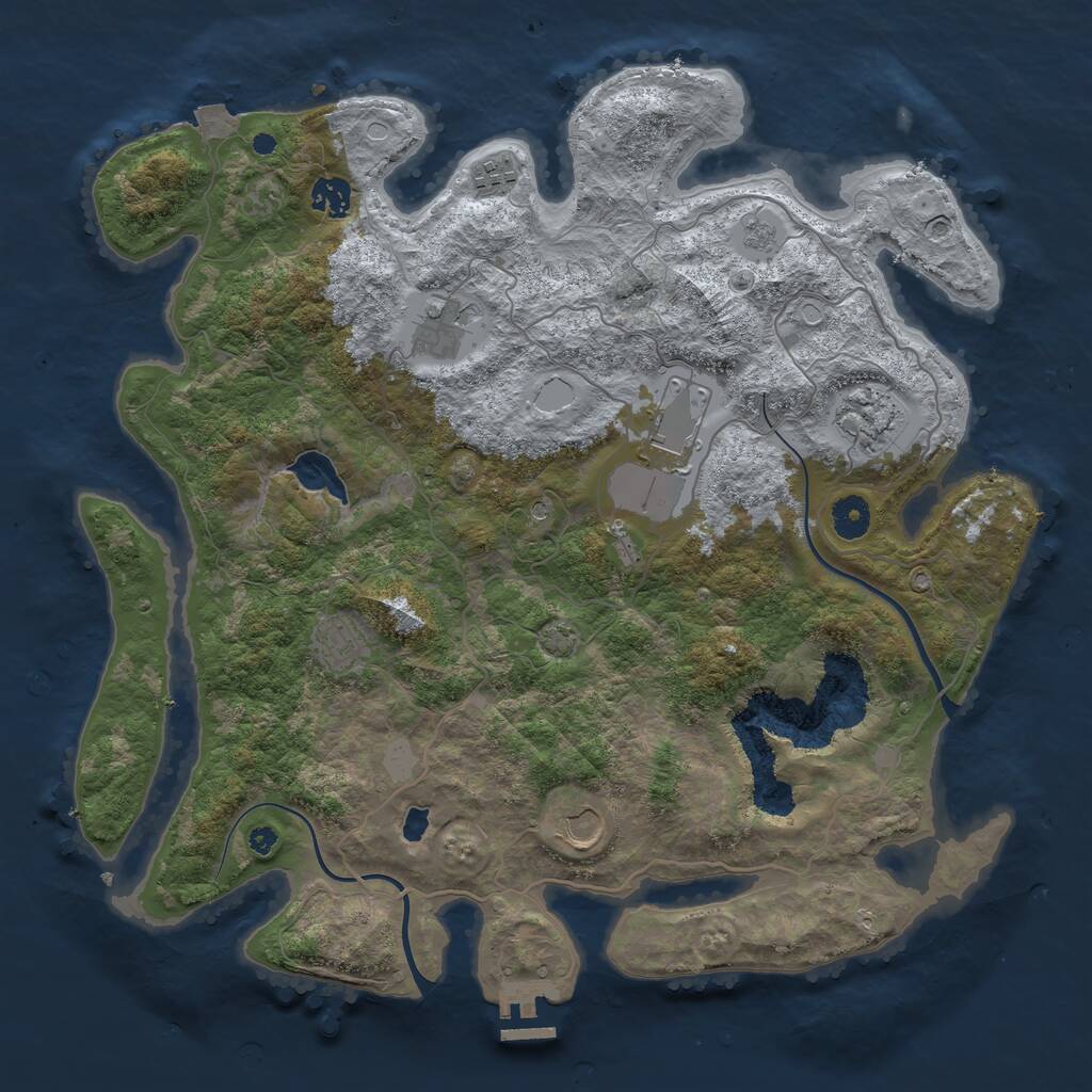 Rust Map: Procedural Map, Size: 4000, Seed: 318736100, 12 Monuments