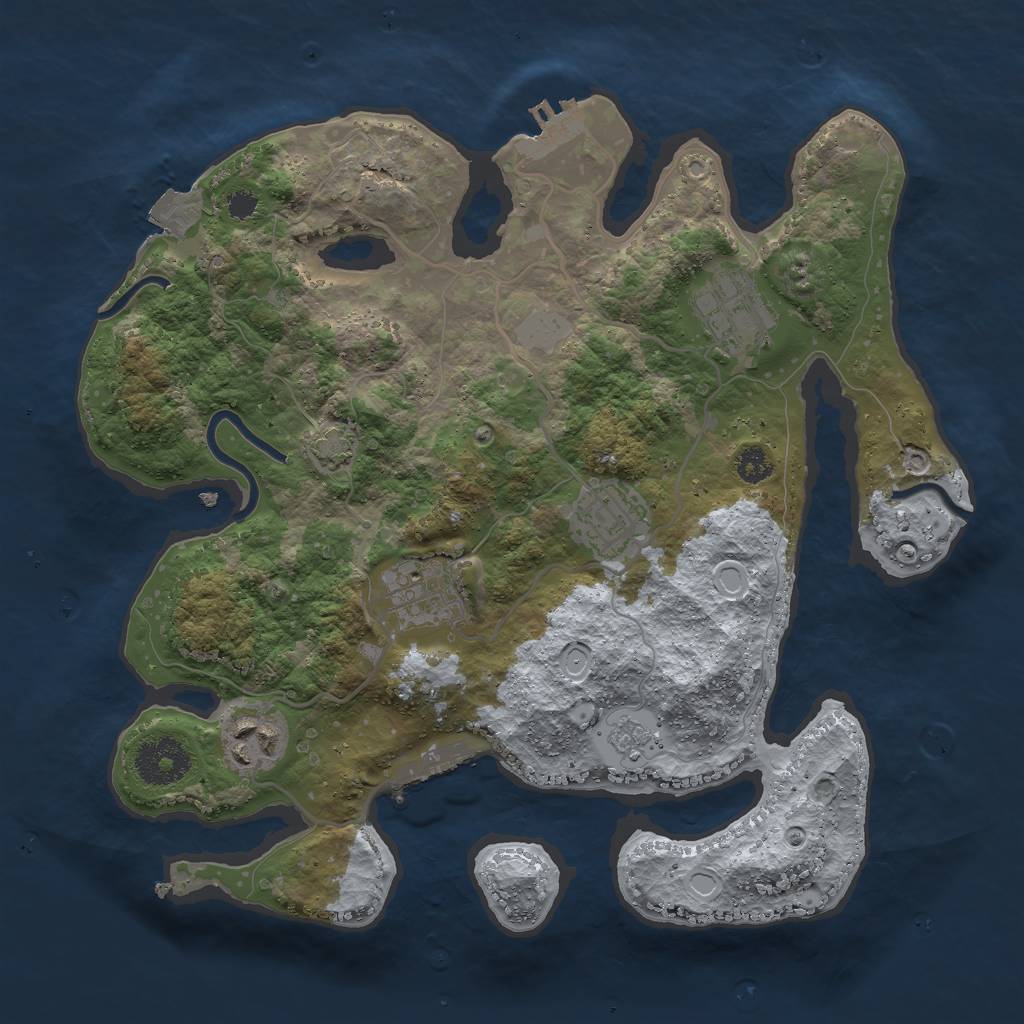 Rust Map: Procedural Map, Size: 3000, Seed: 24122023, 11 Monuments