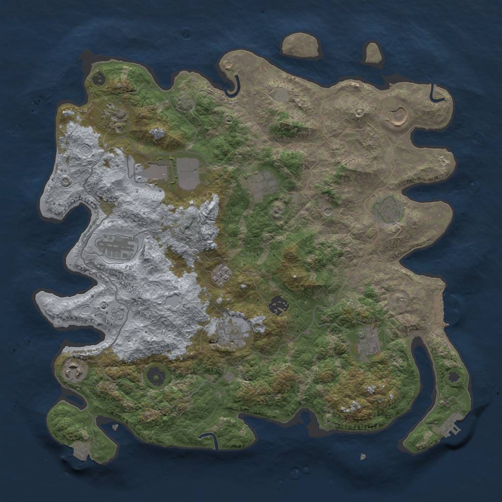 Rust Map: Procedural Map, Size: 4050, Seed: 1652819347, 19 Monuments