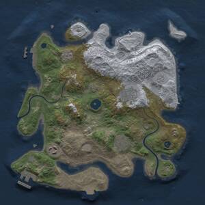 Thumbnail Rust Map: Procedural Map, Size: 3000, Seed: 1744896905, 10 Monuments