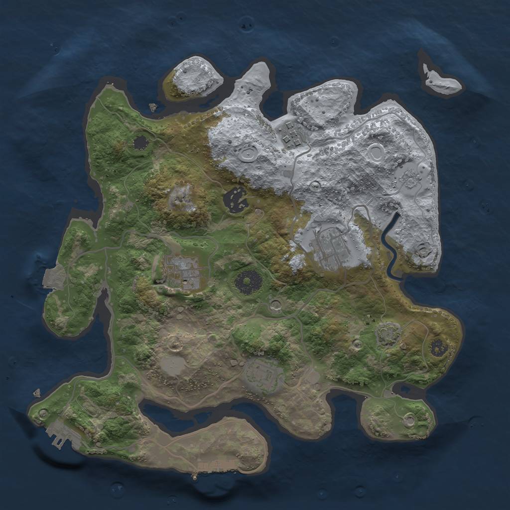 Rust Map: Procedural Map, Size: 3000, Seed: 1744896905, 13 Monuments