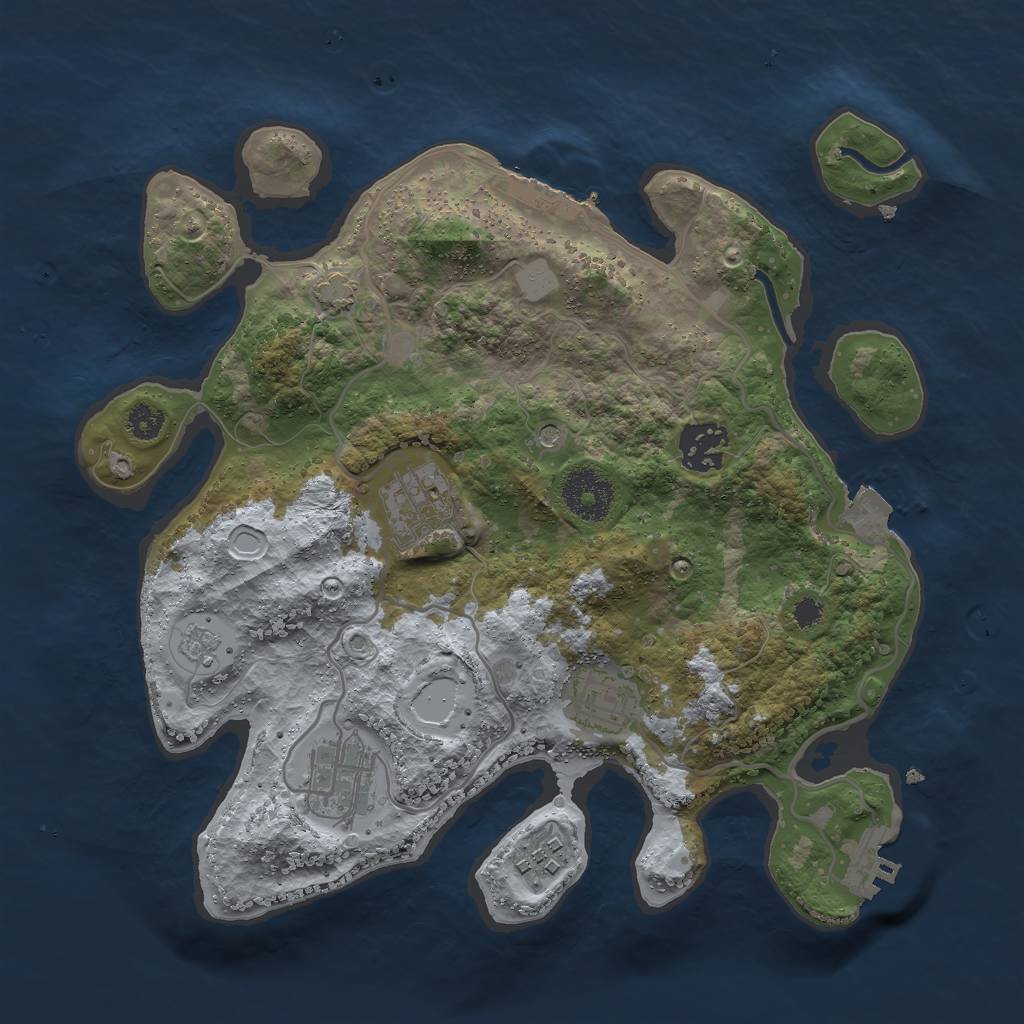 Rust Map: Procedural Map, Size: 3000, Seed: 10322, 13 Monuments