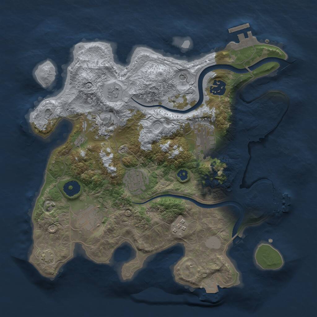 Rust Map: Procedural Map, Size: 3000, Seed: 4871, 12 Monuments