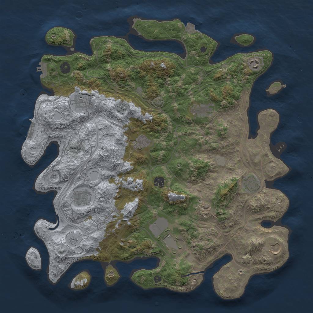Rust Map: Procedural Map, Size: 4250, Seed: 9180189, 19 Monuments