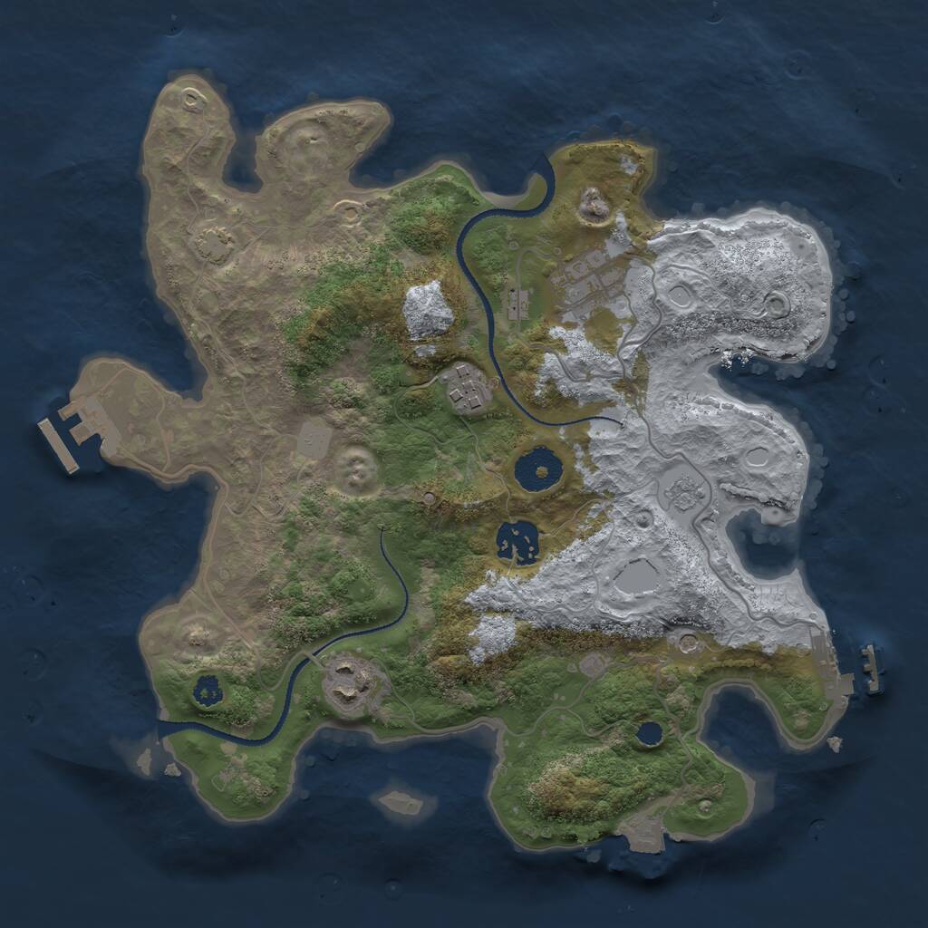 Rust Map: Procedural Map, Size: 3100, Seed: 1549631191, 10 Monuments
