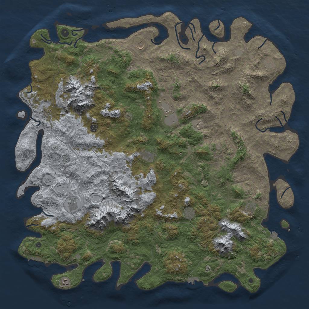 Rust Map: Procedural Map, Size: 6000, Seed: 1289774468, 19 Monuments
