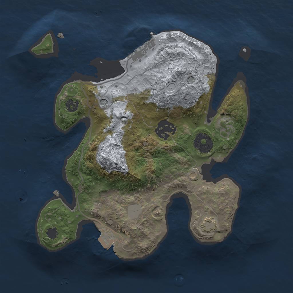 Rust Map: Procedural Map, Size: 2280, Seed: 1, 7 Monuments
