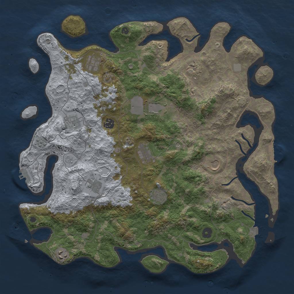 Rust Map: Procedural Map, Size: 4200, Seed: 943225919, 19 Monuments