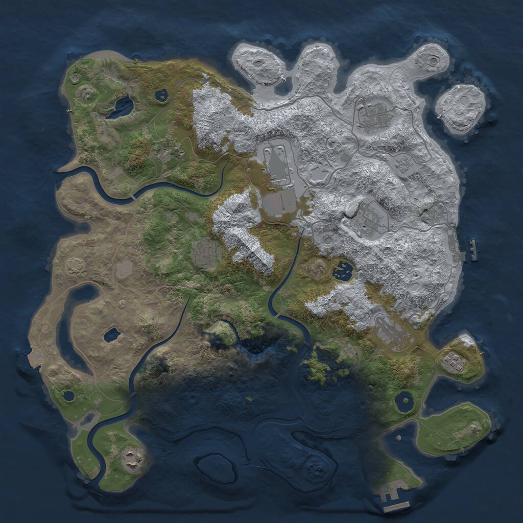 Rust Map: Procedural Map, Size: 4000, Seed: 195893894, 15 Monuments