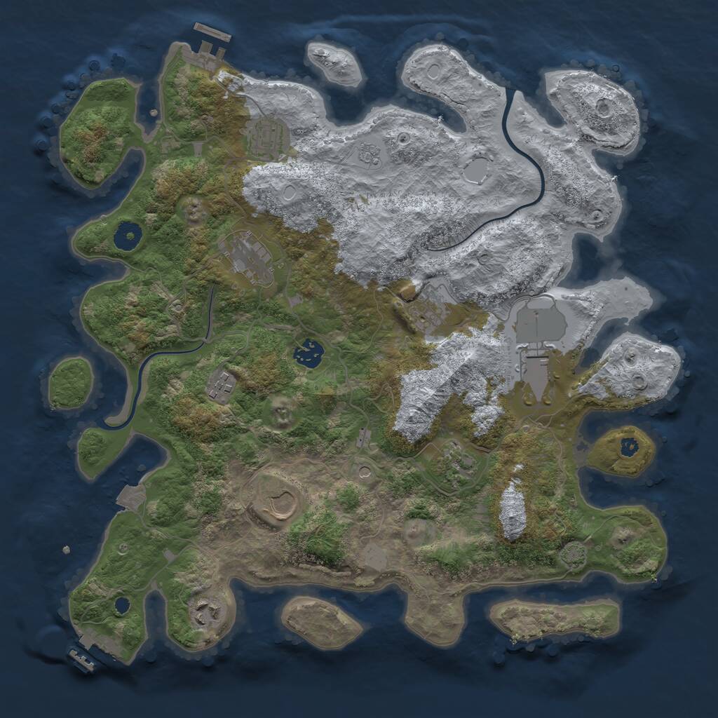 Rust Map: Procedural Map, Size: 3800, Seed: 41626321, 15 Monuments