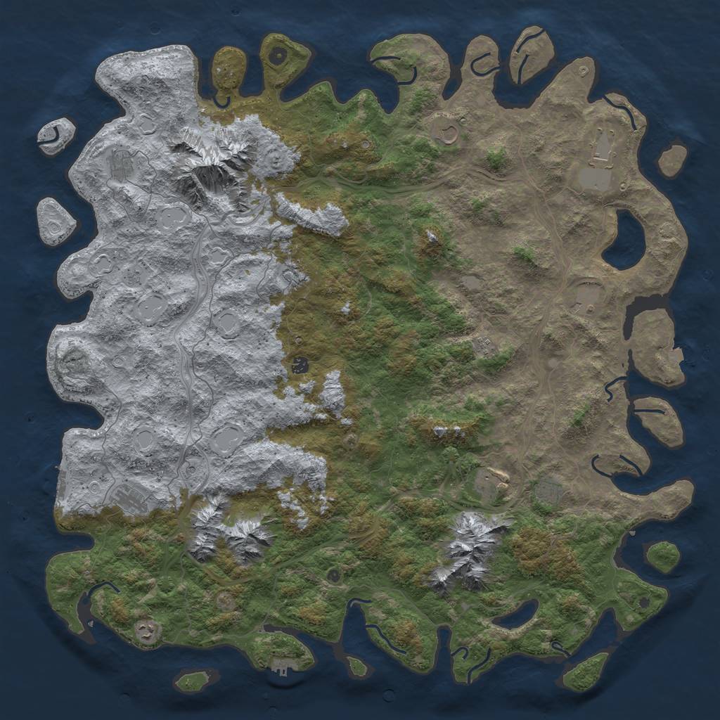 Rust Map: Procedural Map, Size: 6000, Seed: 18127669, 19 Monuments