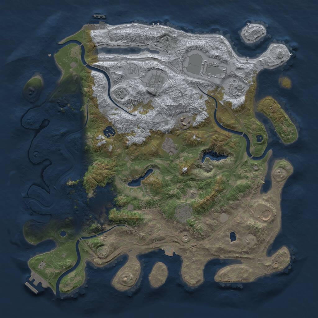Rust Map: Procedural Map, Size: 4250, Seed: 261036260, 16 Monuments