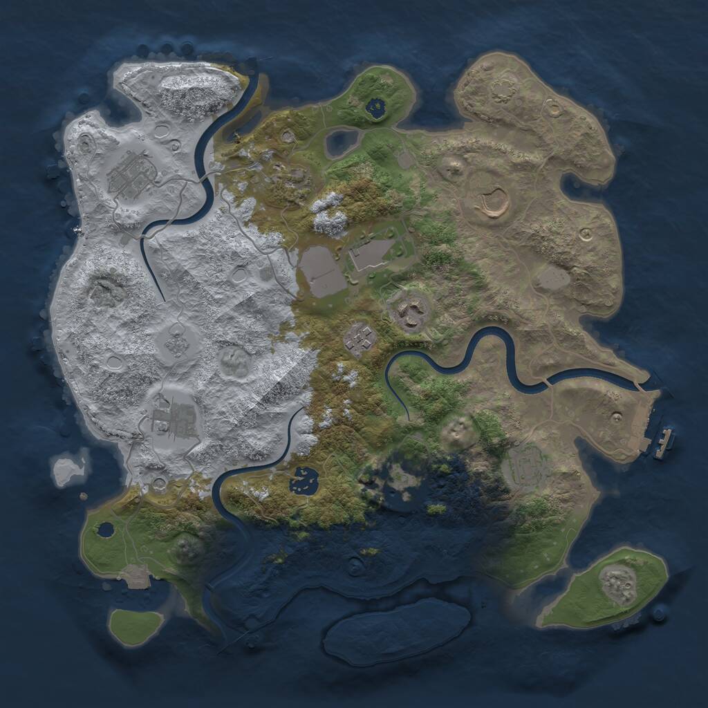 Rust Map: Procedural Map, Size: 3600, Seed: 69240388, 15 Monuments