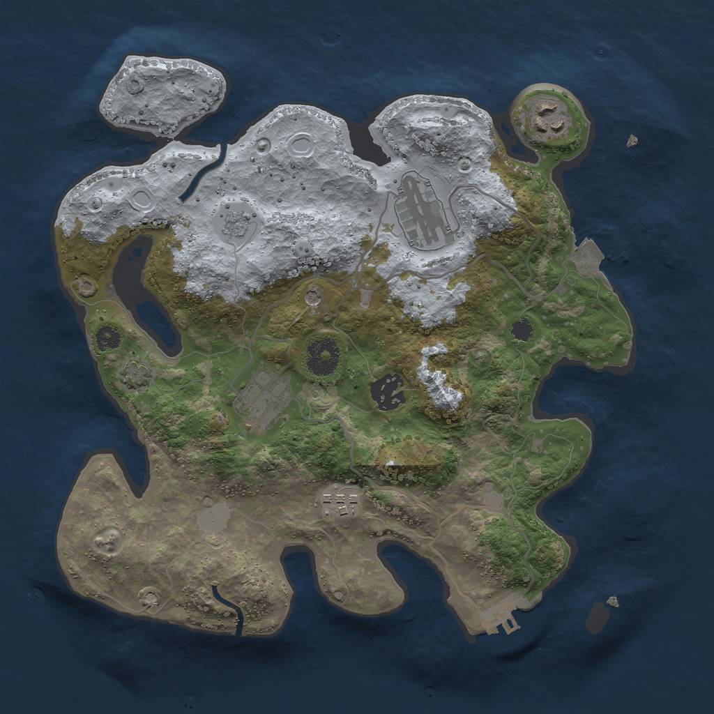 Rust Map: Procedural Map, Size: 3000, Seed: 864351486, 12 Monuments
