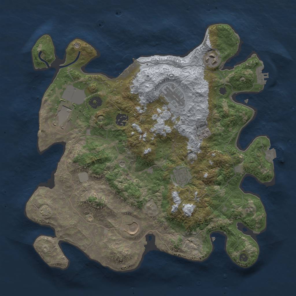 Rust Map: Procedural Map, Size: 3500, Seed: 1475335603, 14 Monuments