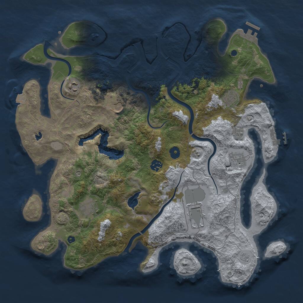 Rust Map: Procedural Map, Size: 4000, Seed: 67660145, 14 Monuments