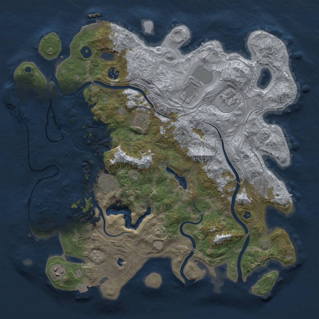 Rust Map: Procedural Map, Size: 4250, Seed: 641365145, 14 Monuments