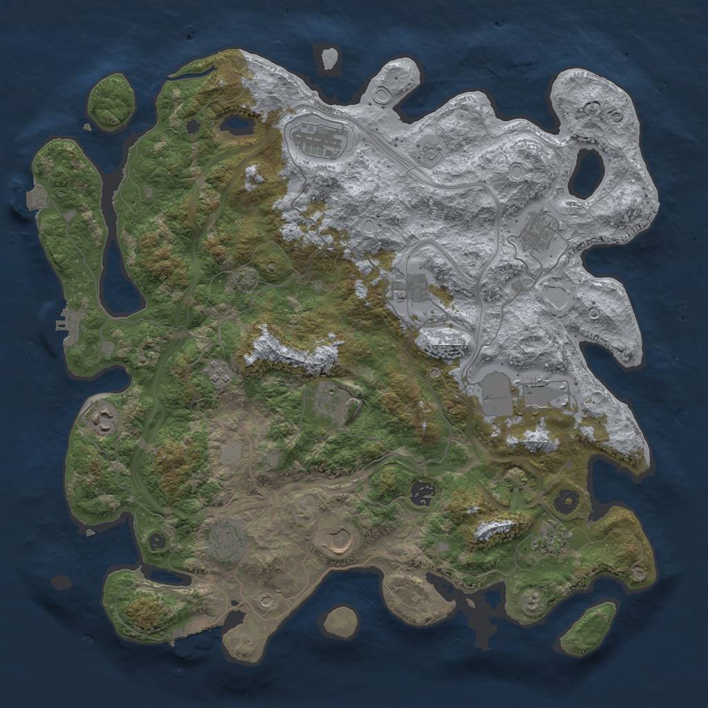 Rust Map: Procedural Map, Size: 4250, Seed: 641365145, 19 Monuments