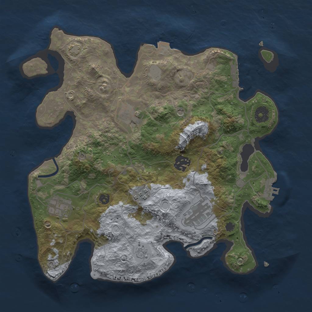 Rust Map: Procedural Map, Size: 3000, Seed: 12984, 13 Monuments