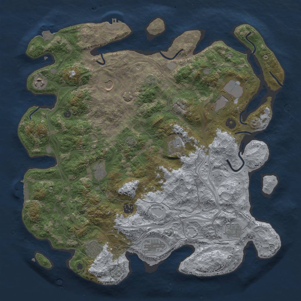 Rust Map: Procedural Map, Size: 4250, Seed: 479432793, 18 Monuments