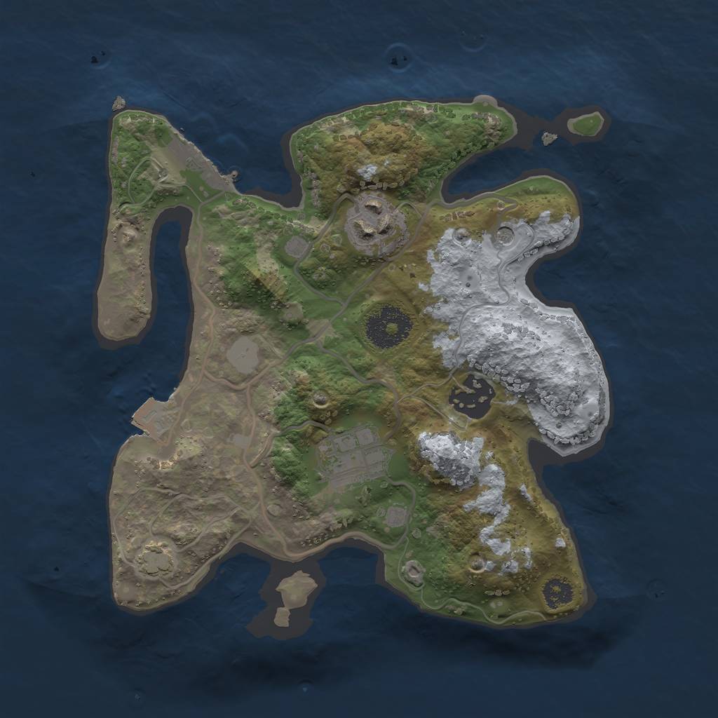 Rust Map: Procedural Map, Size: 2500, Seed: 519195821, 9 Monuments