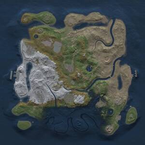 Thumbnail Rust Map: Procedural Map, Size: 3500, Seed: 466748790, 16 Monuments